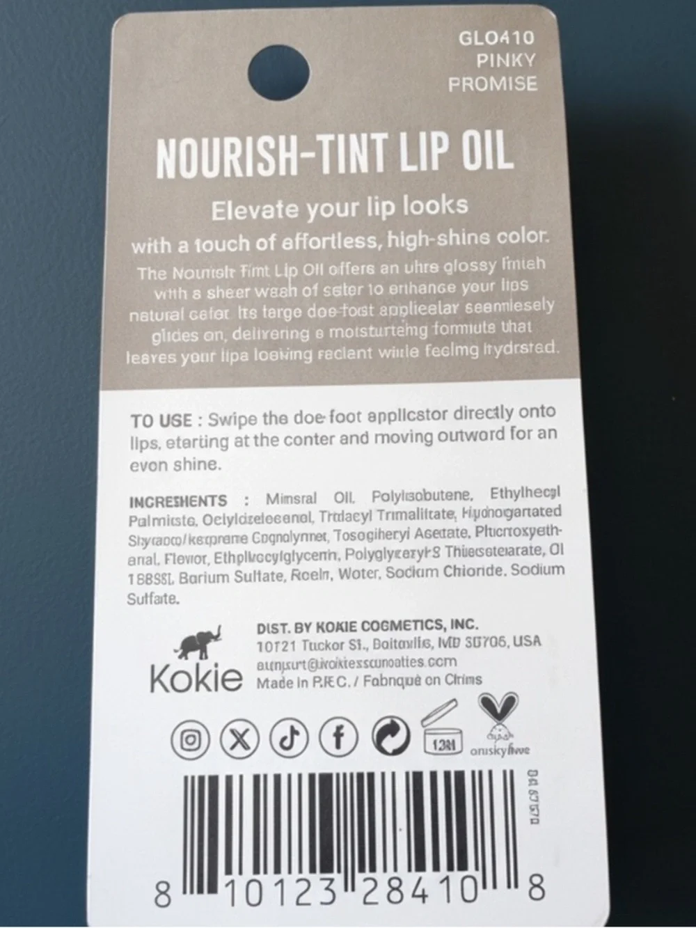Kokie Nourish Tint Lip Oil - Pinky Promise GLO410